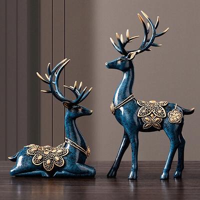 Blue Deer Figurine Home Decor Resin Sculpture Decorative Gifts - Yahoo  Shopping