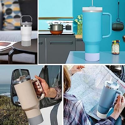 2Pcs Silicone Bumper Boot for Stanley Quencher Adventure 40oz  Tumbler with Handle & Stanley IceFlow 20oz 30oz, Protective Water Bottle  Bottom Sleeve Cover, Stanley Tumbler Accessories (blue+grey): Tumblers &  Water