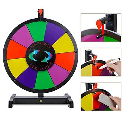 Hooomyai 12 Inch Heavy Duty Spinning Wheel with 12 Slots Color Tabletop  Prize Wheel Spinner with Stand, Dry Erase Markers and Eraser for Carnival
