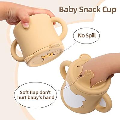 Olababy Silicone Training Cup with Straw Lid, Babies Water Drinking Cup, 6+ Mo Infant To 12-18 Months Toddler, Sippy Cup For Kids & Smoothie Cup