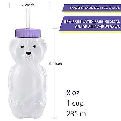 Honey Bear Straw Cups (3-Pack); 8-Ounce Therapy Sippy Bottles w/Flexible  Straws