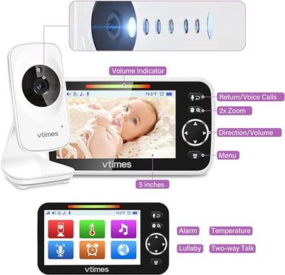 VTech Video Baby Monitor with 1000ft Long Range, Auto Night Vision, 2.8”  Screen, 2-Way Audio Talk, Temperature Sensor, Power Saving Mode, Lullabies