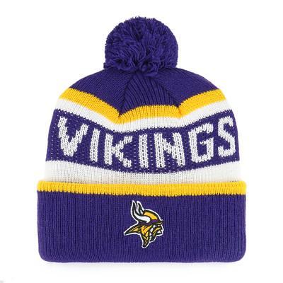 New Era Men's Purple, Gold Minnesota Vikings Banner Cuffed Knit Hat with  Pom