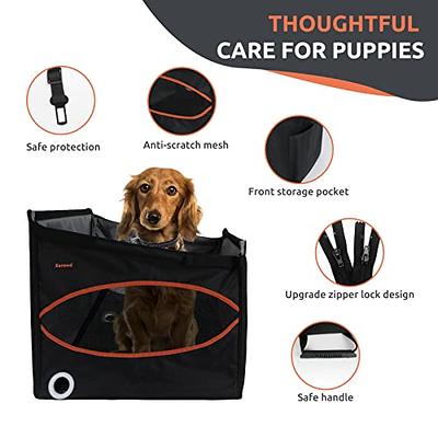 Dog Back Seat Extender - Waterproof Mesh Platform for Cars, Trucks, SUVs -  With Storage Pockets and Door Covers (Black)