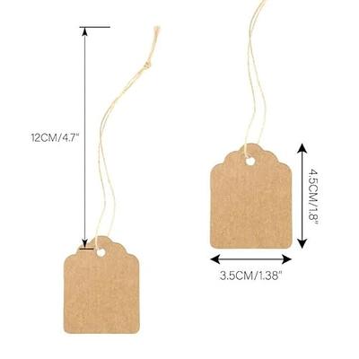 500 pcs Jewelry Price Tags with String Attached, Paper Price