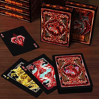Easy Shuffling Plastic Waterproof Playing Cards,Cool Black Dragon Poker  Cards for Game and Party, Deck of Cards（Dragon