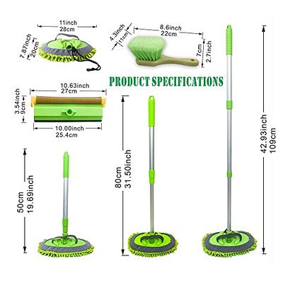 Gomake GOMAKE Long Reach Handle Window Tint Squeegee with Scrubber,Include  2 Extra Scouring Cloth, for Auto Film Installing, Car