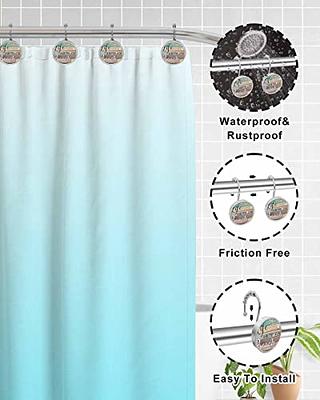 Durable Ocean Nautical Shower Curtain Set With 12 Hooks