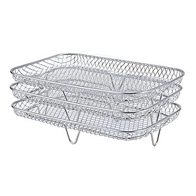  Air Fryer Rack for Ninja Dual Air Fryer with Air Fryer Magnetic  Cheat Sheet Air Fryer Accessories for Ninja Foodi 304 Stainless Steel  Multi-Layer Stackable Dehydrator Air Fryer Rack for Oven 