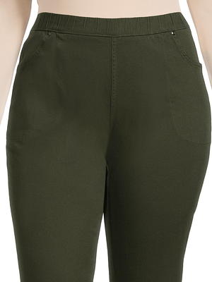 Just My Size Women's Plus Size Pull on Stretch Woven Pants, Also in Petite  