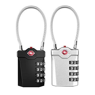 ZHEGE TSA Approved Locks, Zipper Lock with Inspection Indicator, 4