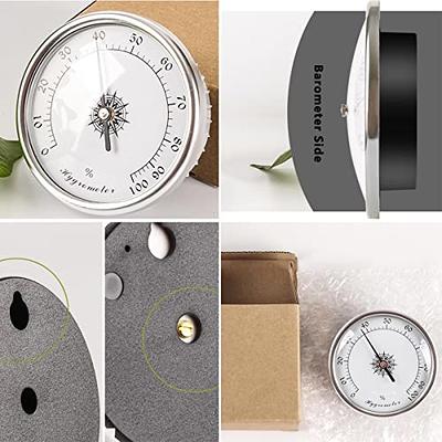 RUNLAIKEJI 3 in 1 Barometer Thermometer Hygrometer,Metal Round