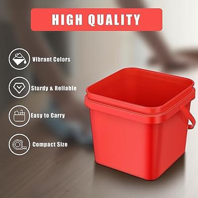 3 Pcs 6 Quart Bucket for Cleaning Small Sanitizing Square Bucket Detergent  Pail for Home Commercial Restaurant Kitchen Office School(Green)