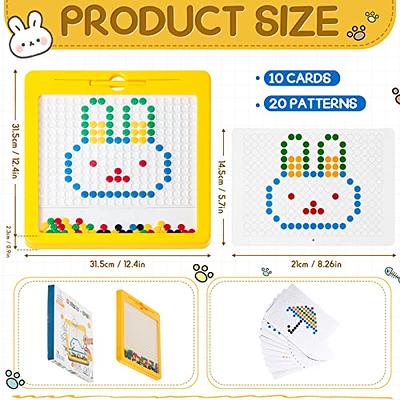  LQYoyz Magnetic Drawing Board for Toddlers, 13.2x13.2'' Travel  Toys Doodle Board with 2 Magnetic Pen & 106 Beads, Magnetic Dot Art  Educational Toddler Toy for 3 4 5 6 Year Old