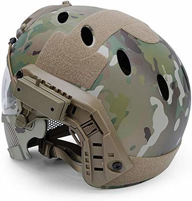 Integrated Tactical Airsoft Painball Full Face Protection, PJ Helmet F22,  with Removable Steel Mesh Mask and Goggles