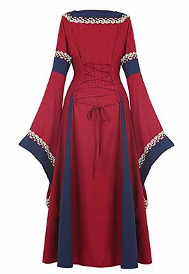 Parlsdy Womens Irish Medieval Dress Renaissance Costume Retro Gown