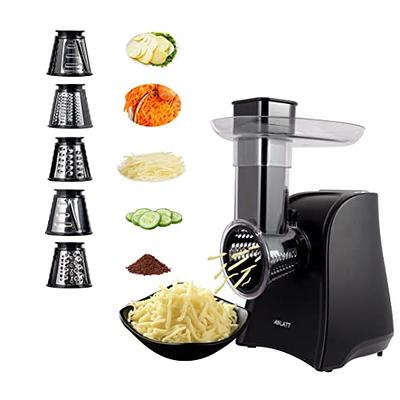 ASLATT Electric Slicer, Electric Cheese Grater for Home Kitchen Use,  One-Touch Control Cheese Shredder, Salad Maker Machine for Fruits,  Vegetables, Cheese Grater with 5 Attachments - Yahoo Shopping