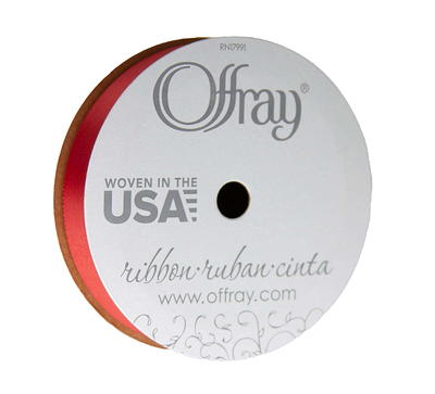 Offray Ribbon, Single Face Satin Ribbon, Brown, 5/8 x 18 feet, Polyester  Ribbon, 1 Each