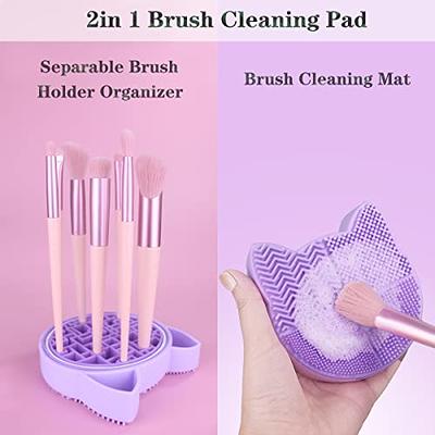 Sink Topper - Compact Foldable with Hanging Loop, Silicone Beauty Makeup Brush Cleaning Mat, Heat Resistant for Beauty Tools, Bathroom Sink Organizer