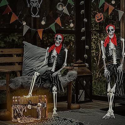 5.4Ft/165cm Halloween Skeleton Full Body Life Size Human Bones with Movable  Joints for Indoor Outdoor Halloween Props Decorations