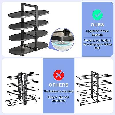 MUDEELA Pots and Pans Organizer for Cabinet 8-Tier Heavy Duty Adjustable  Pan Organizer Rack for Cabinet, Pot Organizer Rack for Kitchen Cabinet