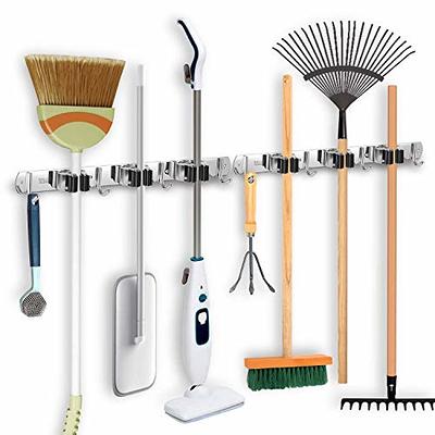 2 Pack Self Adhesive Mop and Broom Holders - Multi Purpose Storage Solution  for Home, Bathroom, Shed, and Garage