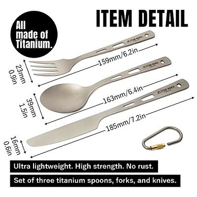 DEVICO Portable Utensils, Travel Reusable Silverware Flatware Set for  Lunch, 18/8 Stainless Steel 4-Piece Camping Cutlery Include Fork Spoon