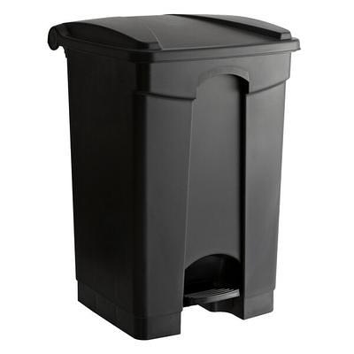 Lavex 16 Gallon Black Slim Rectangular Trash Can with Drop Shot Lid