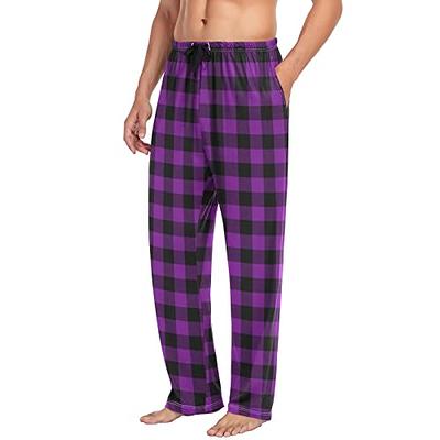 Mens Cream Plaid Pajama Pants Purple Buffalo Pj Pants for Men Pajama Bottoms  M - Yahoo Shopping