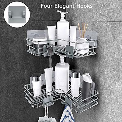 Iperlife Adhesive Shower Caddy Basket Shelf, Bathroom Shampoo Organizer  Shelves, Kitchen Storage Rack, No Drilling Wall Mounted Rustproof Shower  Shelf