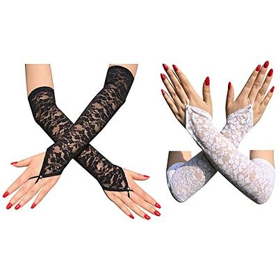 Lacey Floral Overlay Lace Gloves