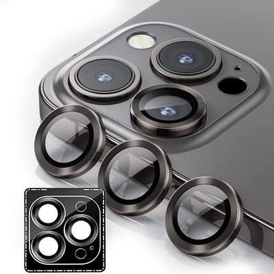 JETech Camera Lens Protector for iPhone 15 Pro 6.1-Inch and iPhone 15 Pro  Max 6.7-Inch, Full Coverage 9H Tempered Glass Ring Cover, Matte Metal  Plate, Case Friendly, 1-Pack (Space Black), Mobile Phones