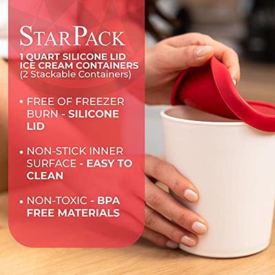 StarPack Ice Cream Containers for Homemade Ice Cream (2 Pcs