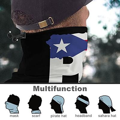 Puerto Rico Map Flag Breathable Face Cover Scarf Fashionable Neck