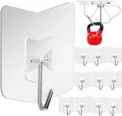 Self Adhesive Hooks, 304 Stainless Steel Stick on Wall Hooks Hanger - Yahoo  Shopping