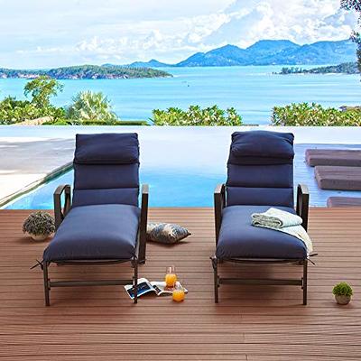  LOKATSE HOME - Juego de 2 sillones para patio con patas en X  para exteriores, muebles de jardín, patio, porche, piscina, color azul :  Todo lo demás