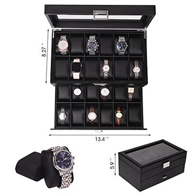  KAMIER Watch Box Case Organizer Display for Men,Two