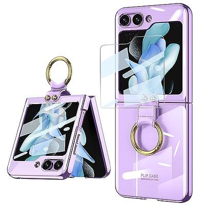 Qoosea for Samsung Galaxy Z Flip 5 Case with Ring Crystal Clear Thin  Lightweight Anti-Yellowing Scratchproof Full Protective Case for Samsung  Galaxy Z