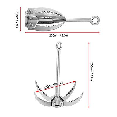 Dilwe Climbing Hook Rock,Durable Stainless Steel Folding Grappling