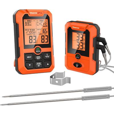 ThermoPro TP08BW Remote Meat Thermometer Digital Grill Smoker BBQ  Thermometer with Two Probes in Orange