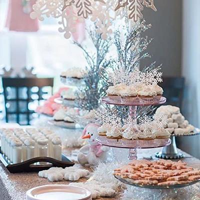  50 Pack Edible Snowflake Cupcake Toppers Snowflake Cake Picks  Decorations for Winter Frozen Theme Baby Shower Kids Birthday Party  Supplies White : Grocery & Gourmet Food