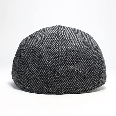 The Original Boston Scally Cap - The Peaky Newsboy Flat Cap - 6 Panel  Cotton Fitted Hat for Men - Grey Herringbone - Yahoo Shopping