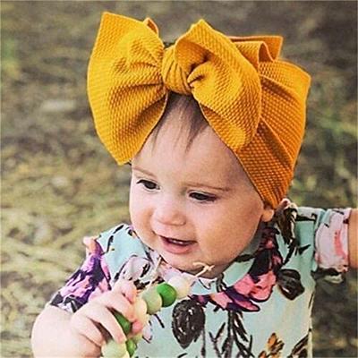 Infant Baby Girl Nylon Bow-knot Headband Newborn Headwrap Hair Accessories  with Knotted Bow (Ginger, One Size) - Yahoo Shopping