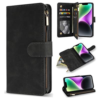 Wallet Case for iPhone 14/14 Pro/14 Plus/14 Pro Max, with RFID Blocking  Credit Card Holder, Premium Pu Leather Flip Folio with Wrist Strap  Protective Case,Black,14 Plus 6.7'' : : Electronics