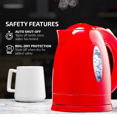 OVENTE Electric Kettle Hot Water Heater 1.7 Liter - BPA Free Fast Boiling  Cordless Water Warmer - Auto Shut Off Instant Water Boiler for Coffee & Tea  Pot - Red KP72R - Yahoo Shopping