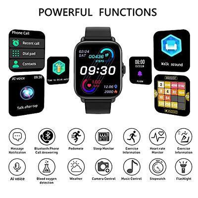 Smart Watch (Answer/Make Call), 1.7 Smartwatch Fitness Tracker for Android  and iOS Phones with Heart Rate Sleep Tracking, 28 Sport Modes, Blood