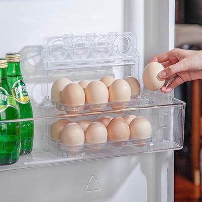 Auto Flip Egg Holder for Refrigerator, 3 Layer Egg Storage Container for  Refrige