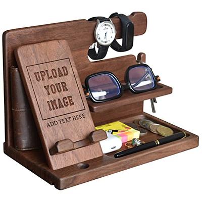 Wood Desk Organizer Gift for Men and Women, Office Desk Accessories for  Best Friend Gift 