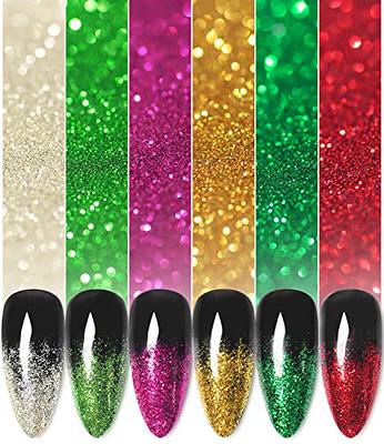 Holographic Glitter for Nails 6 Colors Nail Glitters for Acrylic Nails Nail  Sequins Nail Glitter Powder for Nail Designs Flakes Fine Glitter Acrylic