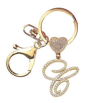 LAXPICOL Gold Letter A-Z Keychain for Women Men Purse Handbags Metal Alphabet Initial Letter Key Ring Novelty-keychain